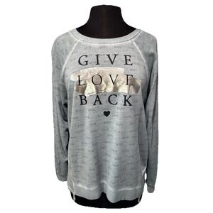 NEW Dantelle Give Love Back Sweatshirt Women's Size M Nissi Teal Long Sleeve